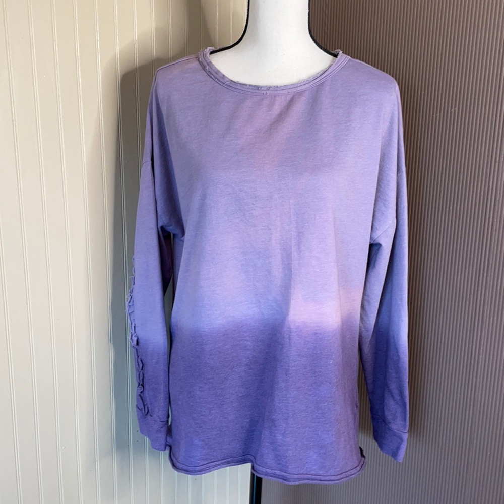 Indigo‎ thread co purple ombré long sleeve shirt L